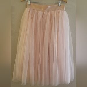 FRNCH Womens Pale Pink Toule Skirt Size M